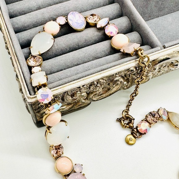 🔥 Rare Vintage JCrew Brûlée Iridescent Statement Necklace - Picture 3 of 15